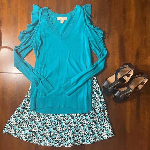 Michael Michael Kors Cold Shoulder Top and Matching Skirt Set - Picture 1 of 4